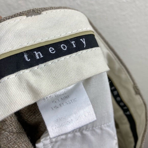 Theory Wool Brown Tailored Trouser Neutral Bootcut Office Formal Pants Women’s 2 - Picture 4 of 16